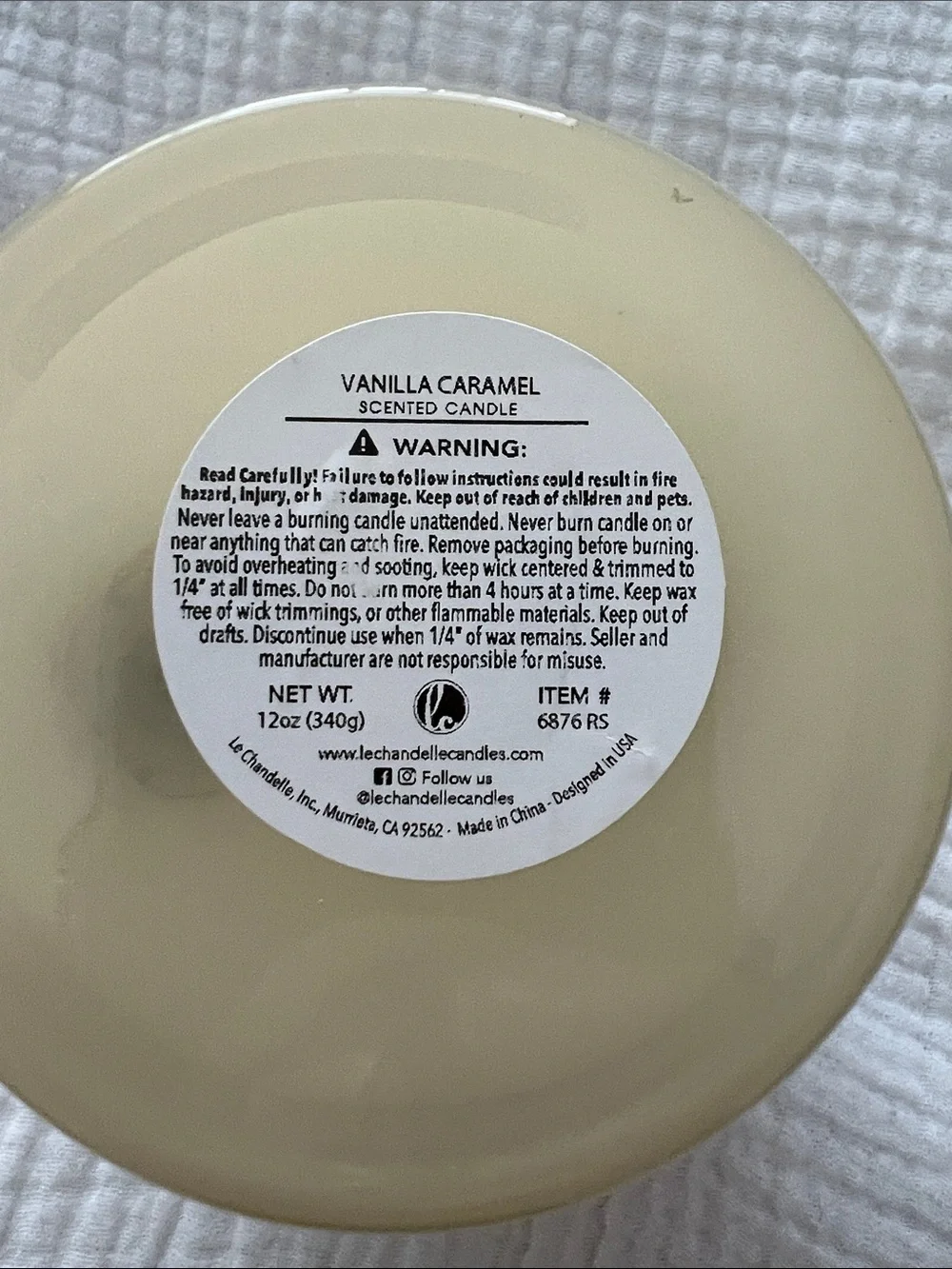 2 for $30 🕯️💛 Le Chandelle Candles Vanilla Caramel Latté Soy Candle (12oz)